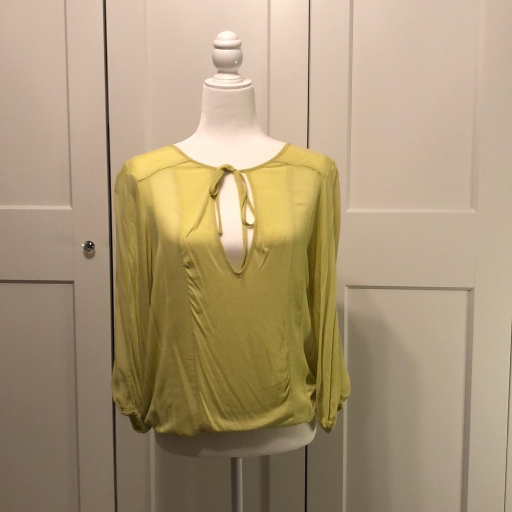 Yellow tie blouse